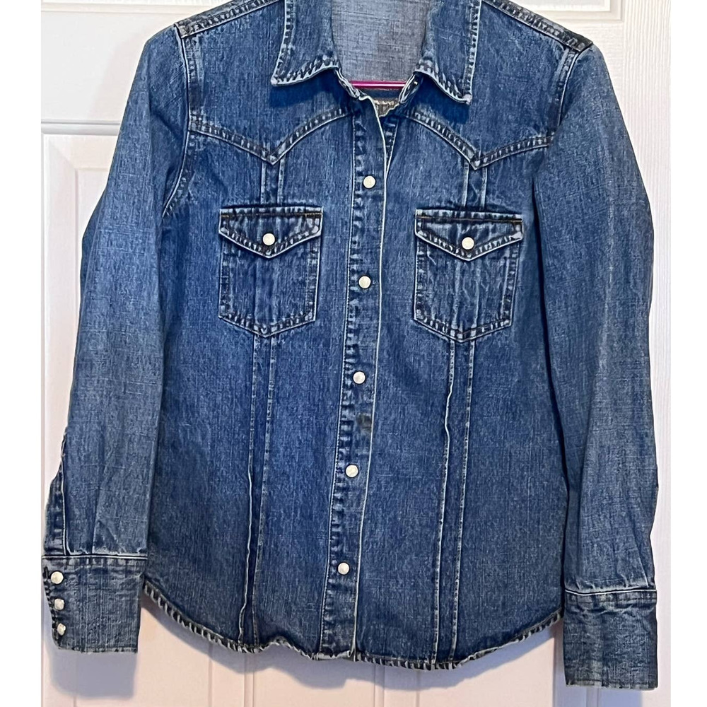 Arizona Jean Co Vintage 1990's‎ Women's Demin Jacket Pearl Snaps Pockets Size M